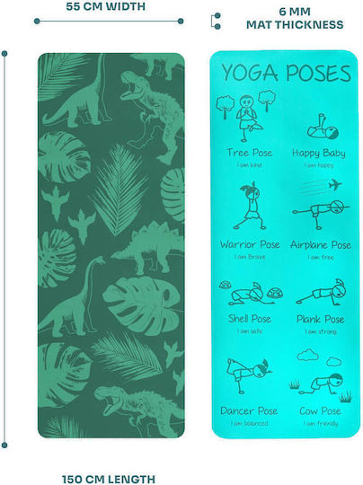 Myga Στρώμα Γυμναστικής Yoga Πράσινο (150x55cm)