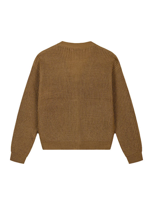 Kinder-Strickjacke Gestrickt Tabac Braun