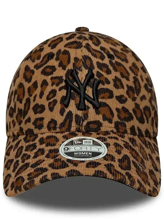 New Era New York Yankees Damen Mlb Leoparden Cord 9forty Verstellbare Kappe Polyester Beiges 60915775