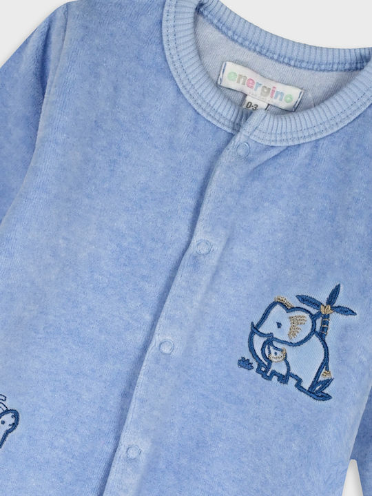 Energiers Samt Baby-Strampler An. Blau