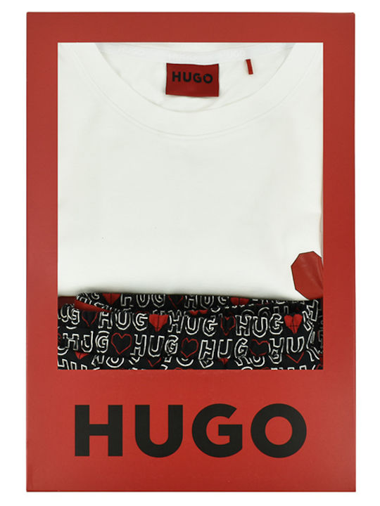 Hugo Sommer Herrenpyjama Weiß