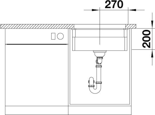 Blanco 500-u Υποκαθήμενος Νεροχύτης από Συνθετικό Γρανίτη Μ54xΠ45.6cm Γκρι