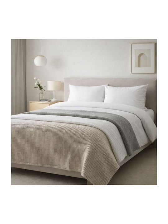 Adam Home Κουβέρτα Πικέ Υπέρδιπλη 225x240εκ. Cappuccino