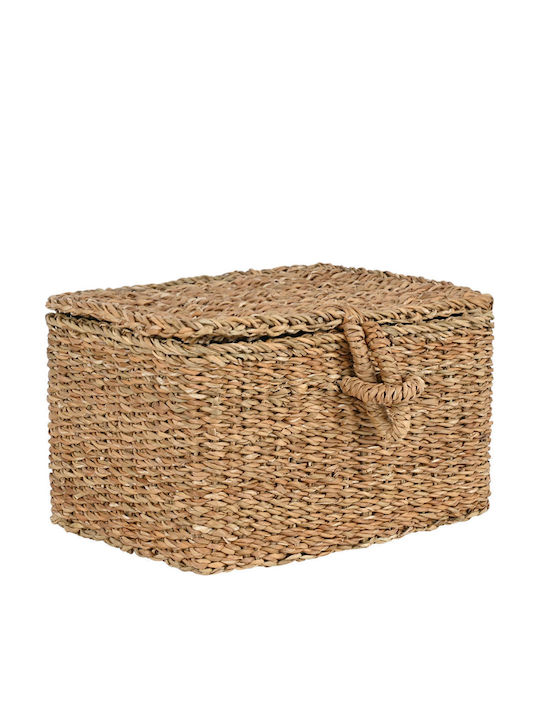 Estia Nerina Storage Basket Wicker with Lid Beige 30x20x15cm