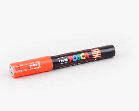 Posca Оранжеви Маркери за рисуване 0.7mm Тънки, Професионални Комплект 12бр