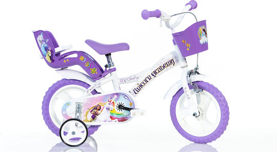 Dino Bikes Unicorn Academy 12" Bicicletă Copii BMX Multicoloră