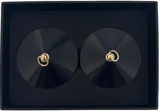 Guilty Pleasure Nipple Covers with Ring BDSM Accessories Black 2 Pieces