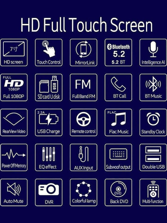 Автомобилно Радио 1 DIN Bluetooth USB