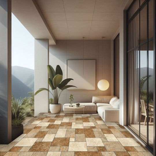Piazza Fliese Für Außenbereich Boden / Wand Aus Granit Matt 45x45cm Braun