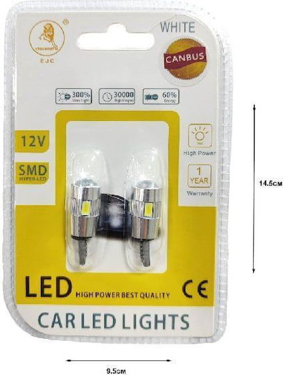 EJC Car Lamps T10 Canbus LED 12V 2 Pieces