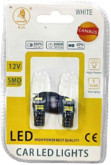 EJC Car Lamps T10 Canbus LED 12V 2 Pieces