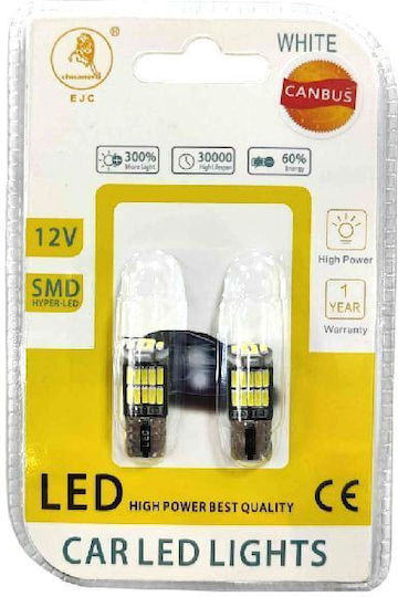 EJC Car Lamps T10 Canbus LED 12V 2 Pieces