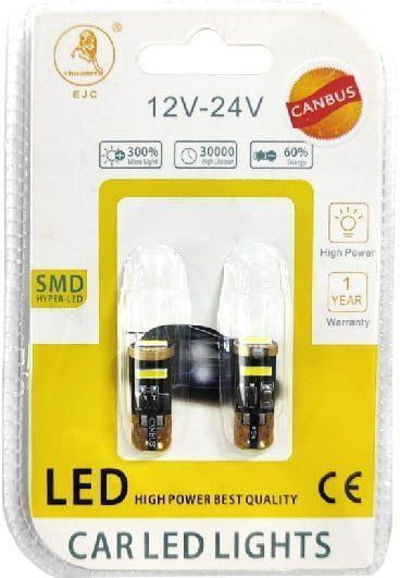 EJC Car Lamps T10 Canbus LED 12V 2pcs