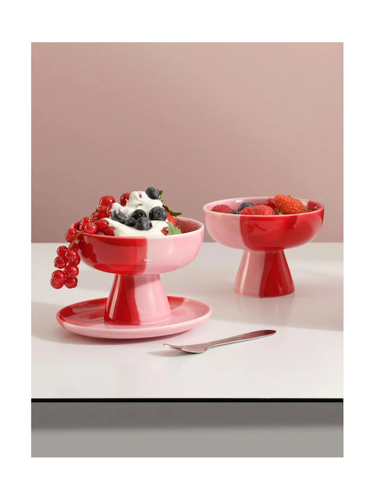 ASA Selection Joy Ice Cream Serving Bowl Round Porcelain Red Diameter 11cm