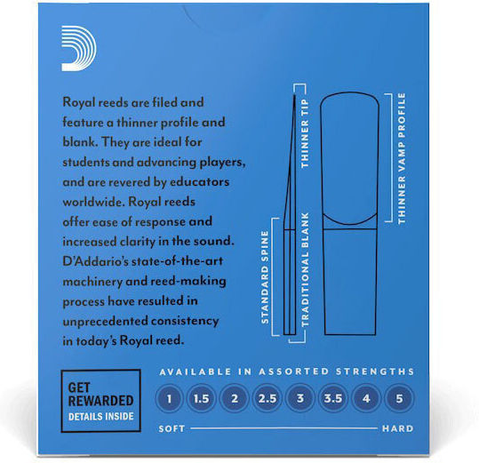 Daddario Royal Alto Sax No2.5 Ancii Pentru Instrumente De Suflat Pentru Saxofon