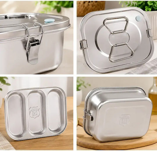 Pandaboo Inox Mittagsboxen Silber 2lt