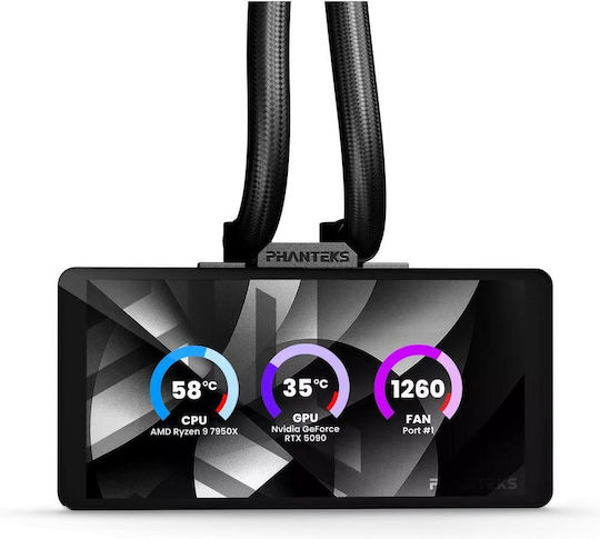 Phanteks Glacier One 360M25 LCD Water Cooling System AIO CPU With 3 120mm Fans And ARGB Lighting