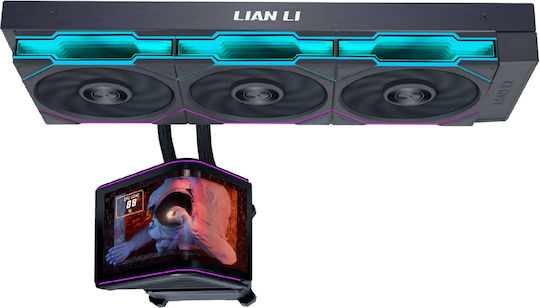 Lian Li HydroShift II OLED Gebogener 360TL Wasserkühlung AIO CPU mit 3 Lüfterabmessungen 120mm und ARGB Beleuchtung