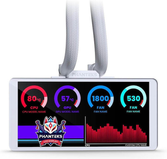 Phanteks Glacier One 360M25 LCD AIO CPU Liquid Cooling with 3 120mm Fans and RGB Lighting White