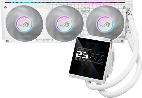 Asus ROG Strix LC IV 360 AIO CPU Liquid Cooling with 3 120mm Fans and ARGB Lighting White
