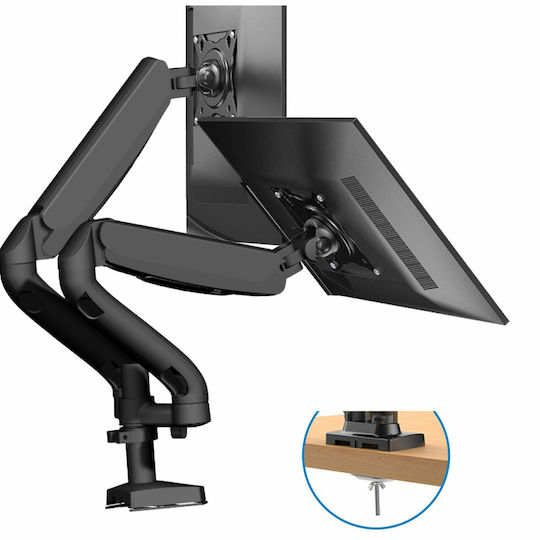 Art RAMM L-18GD Halterung Auf dem Schreibtisch für 2 Monitore bis 32" mit Arm