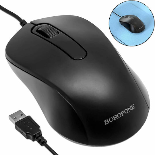 Borofone BG4 Wired Mouse Black