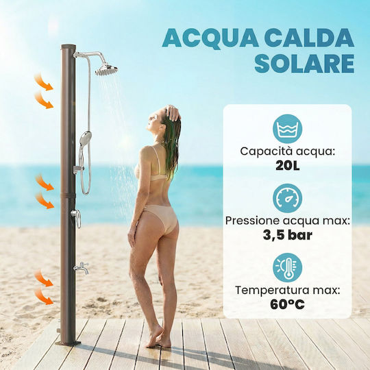 Outsunny Pool Shower Solar from PVC 217x11x11cm Black
