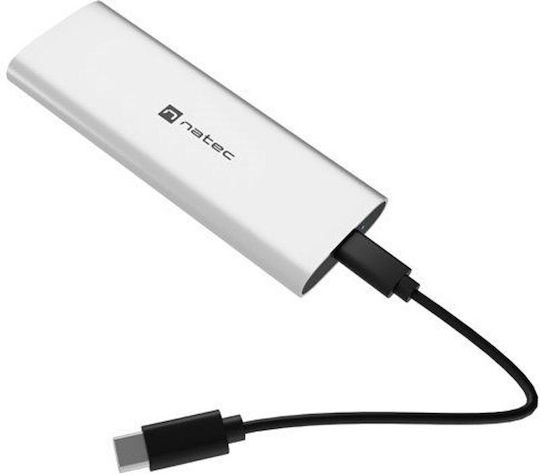 Natec Rhino Hard Drive Case for M.2 SATA III NVME with Type-C Connection in Silver Color