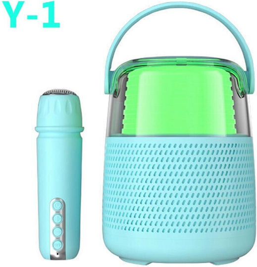 Karaoke Speaker with Wireless Microphone and Lighting Effects Family KTV Y-1 CY-65668 Light Blue