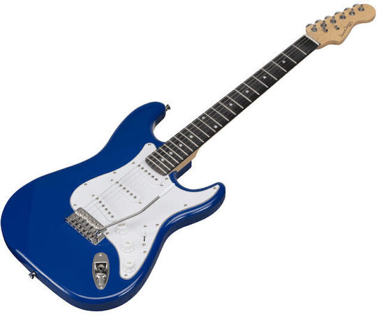Soundsation Rider GP Set Electric Guitar ST Style with SSS Pickups Arrangement Blue with Case