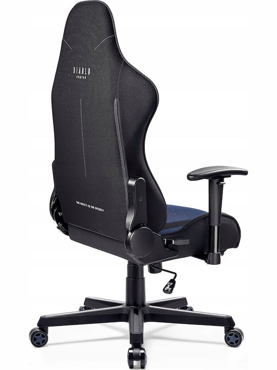Diablo X-Starter Normal Size Artificial Leather Gaming Chair with Adjustable Arms Navy Blue