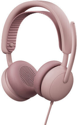 Logitech Zone Wired 2 On Ear Multimedia Headsets with Microphone and USB-A / USB-C Connection in Pink Colour