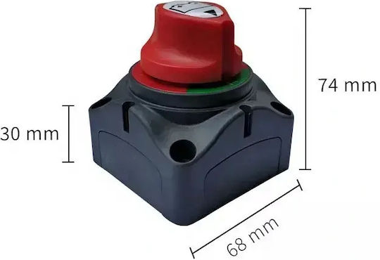 On-Off switch Rotary Three-position I-0-II Red 1pcs