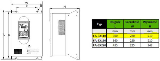 F&F FA-3X110 Инвертор Чиста синусоидална вълна 11000W 400V Еднофазен