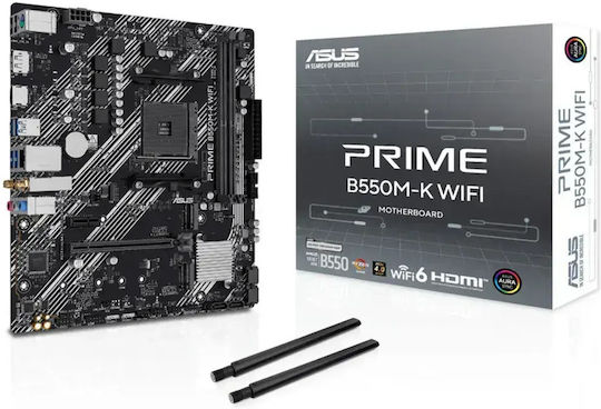 Asus Prime B550M-K Wi-Fi Motherboard Micro ATX with AMD AM4 Socket 90MB1R80-M0EAY0