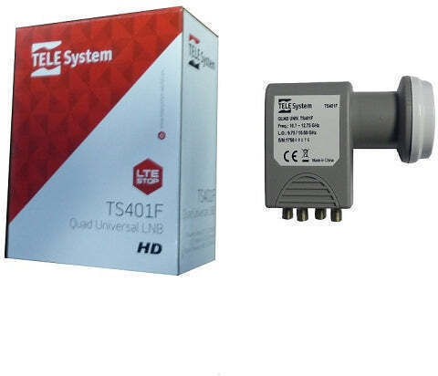 Telesystem TS401F Quad Universal LNB Quad (4 Outputs) with Low Noise Limit 0.5dB