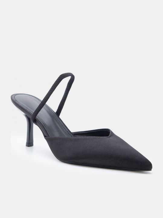 Damen Pantoletten mit Hoch Absatz in Schwarz Farbe