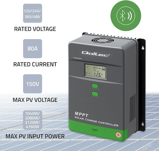 Qoltec MPPT Solar Charge Controller 12V 80A