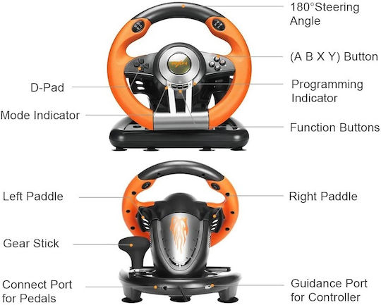 PXN-V3PRO Τιμονιέρα με Πετάλια για PC / PS3 / PS4 / Switch / XBOX One