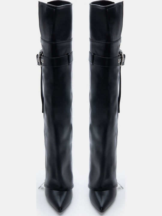 Wildleder Damenstiefel Über dem Knie Schwarze