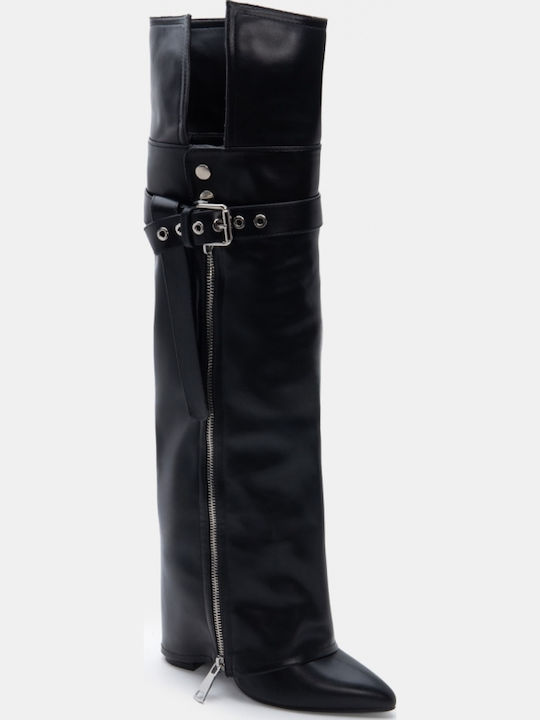 Wildleder Damenstiefel Über dem Knie Schwarze