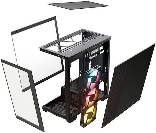 Corsair 2800X RS-R Геймърско Micro Tower Компютърно Кутия с ARGB Осветление Черно