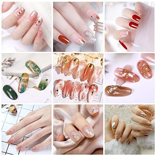 Aluminum Foil Nail Design Gold Silver Bronze Set 3 Jars