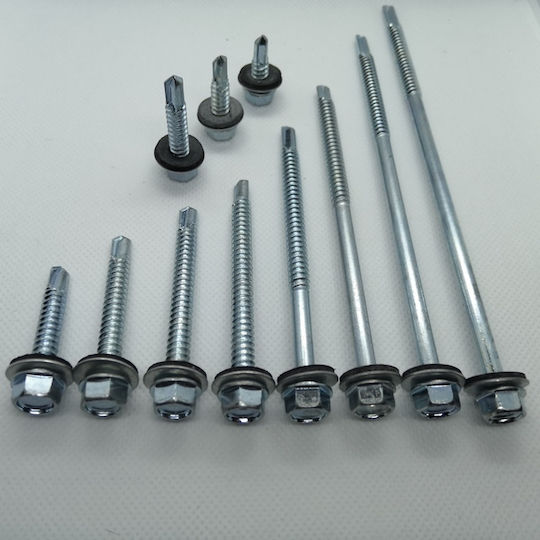 Selbstschneidende Sechseck Verzinkte Schraube mit Durchmesser M6.3 und Länge 100mm 10 Stück