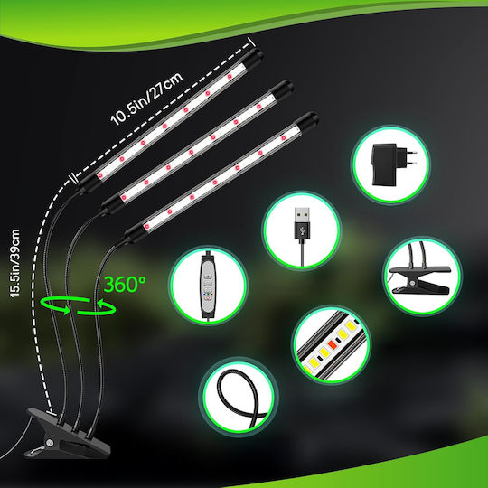 Wachstumslicht 6000K mit LED und Leistung 15W