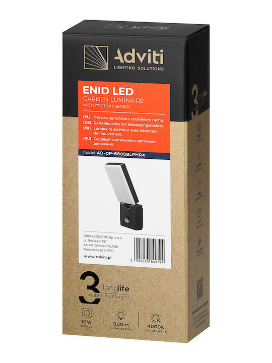 Adviti Iluminat Exterior Montat Pe Perete Led Ip65 10w Cu Lumină Alb Natural