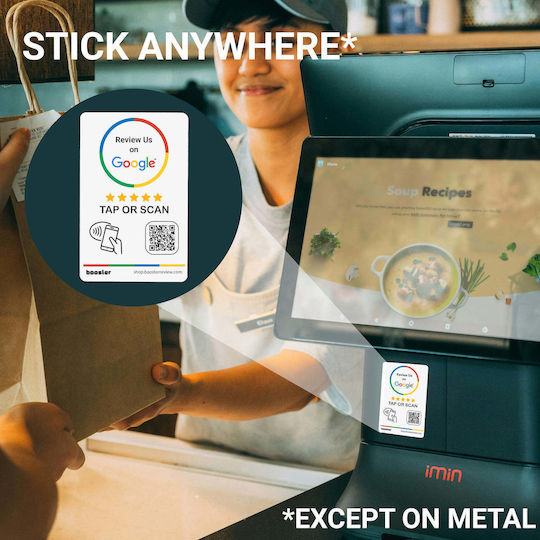Google Review Tap Стикери Smart Tap NFC & QR Instant Reviews 2-Pack