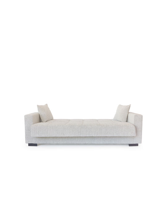 Ferren Dreisitzer Sofa Bett mit Stauraum Weiß Eis 223x85x97cm