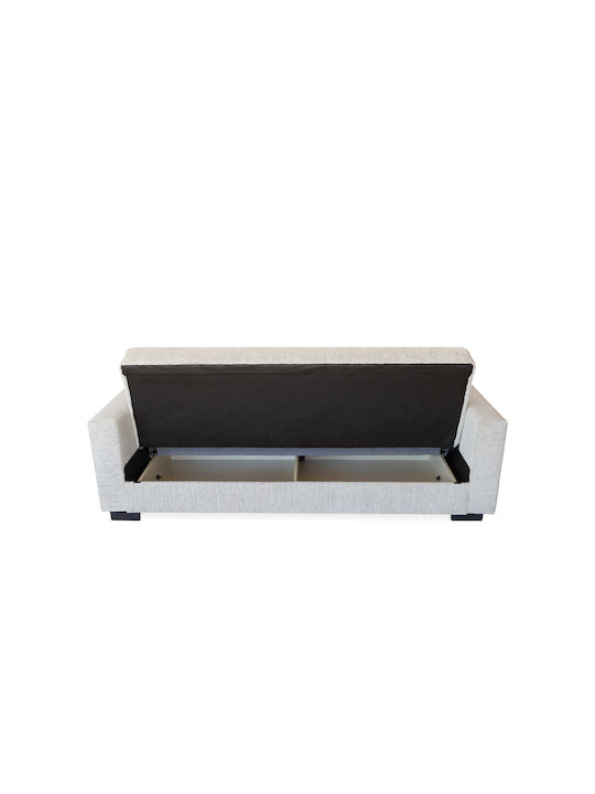 Ferren Dreisitzer Sofa Bett mit Stauraum Weiß Eis 223x85x97cm