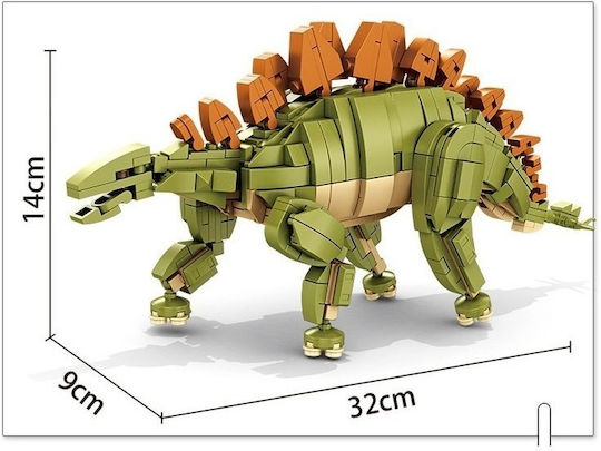 Panlos Brick Bauklötze Stegosaurus + Skelett für 6+ Jahre 906 Stück
